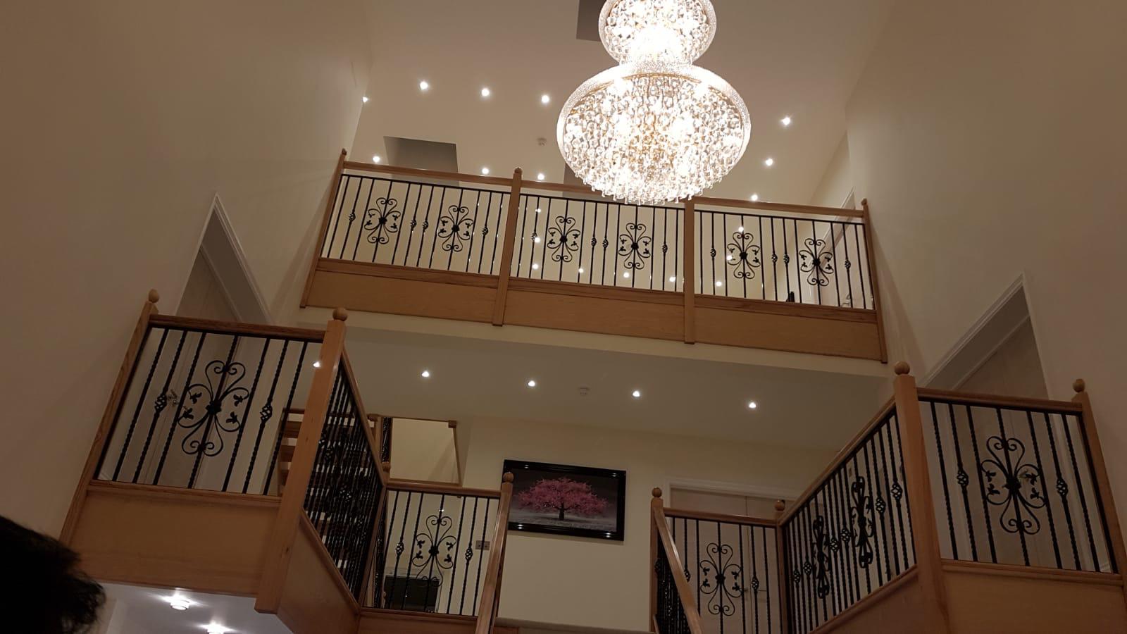 chandelier at Mulberry House luxury new build Stoke Poges Berkshire